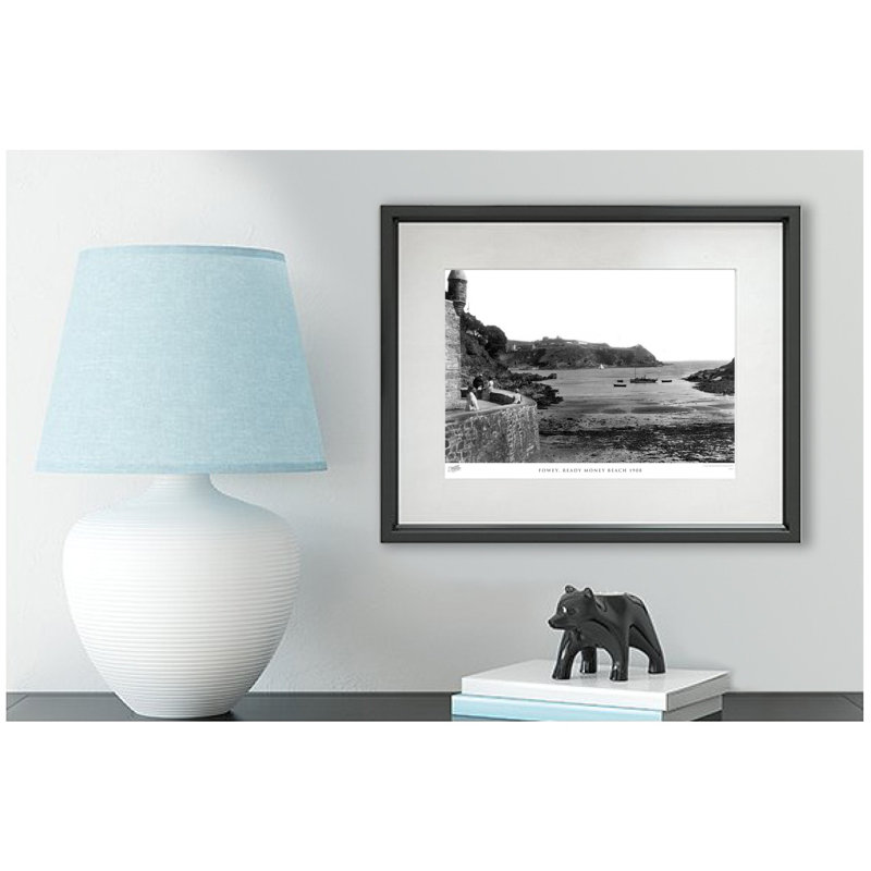 Fowey, Ready Money Beach 1908 - Single Picture Frame Print, 45cm H x 60cm W x 2.3cm D
