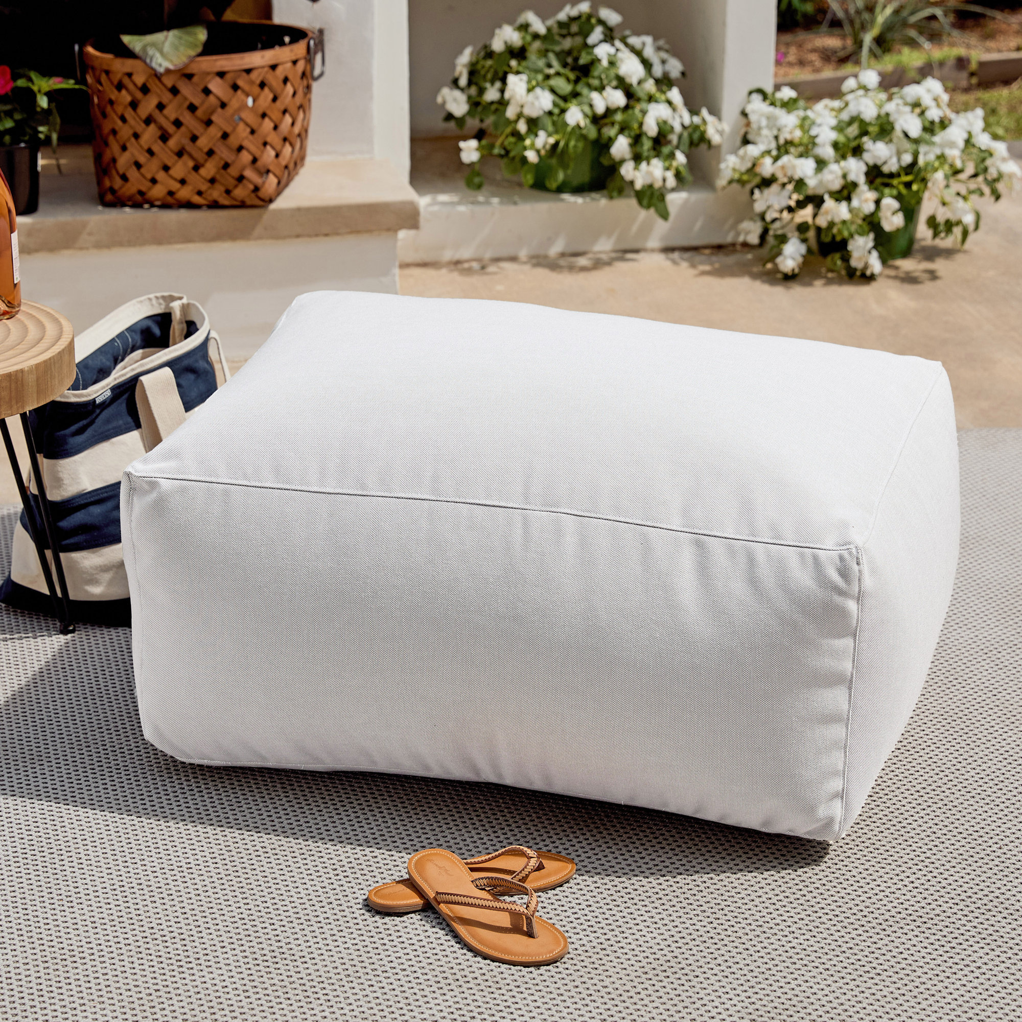 Sunbrella Outdoor Solid Modular Seating, White