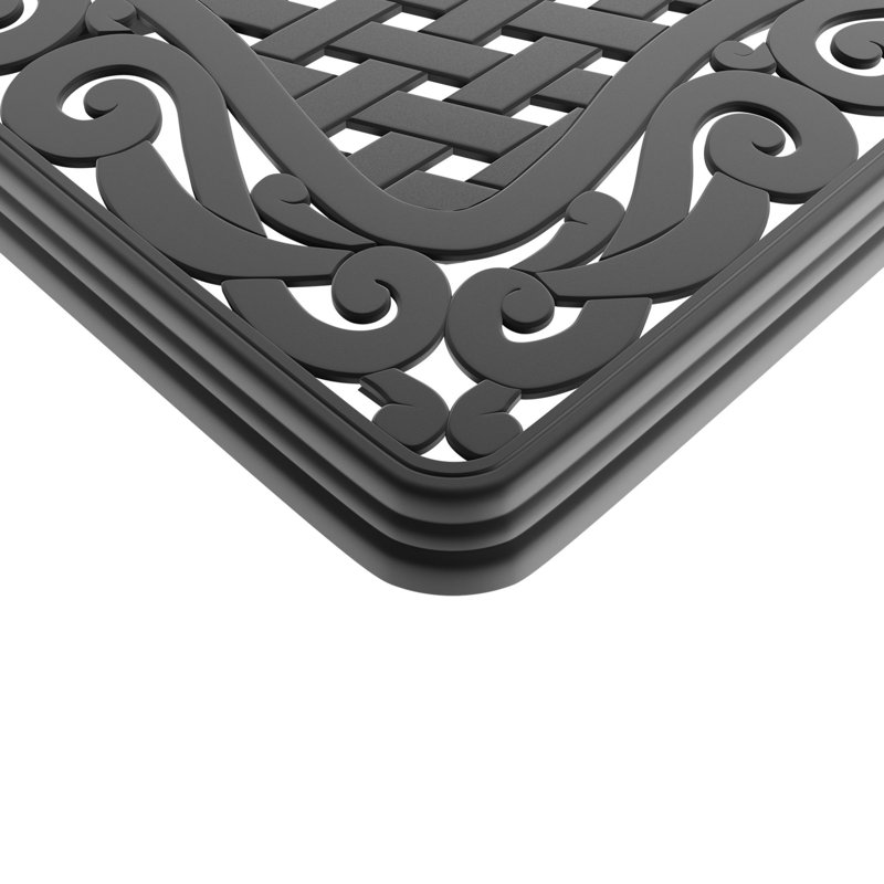 Mobilier de patio en fonte d'aluminium 7 avec coussins - à éléments et noir élégant