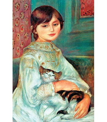 « jilie manet avec chat » par pierre-auguste renoir-impression