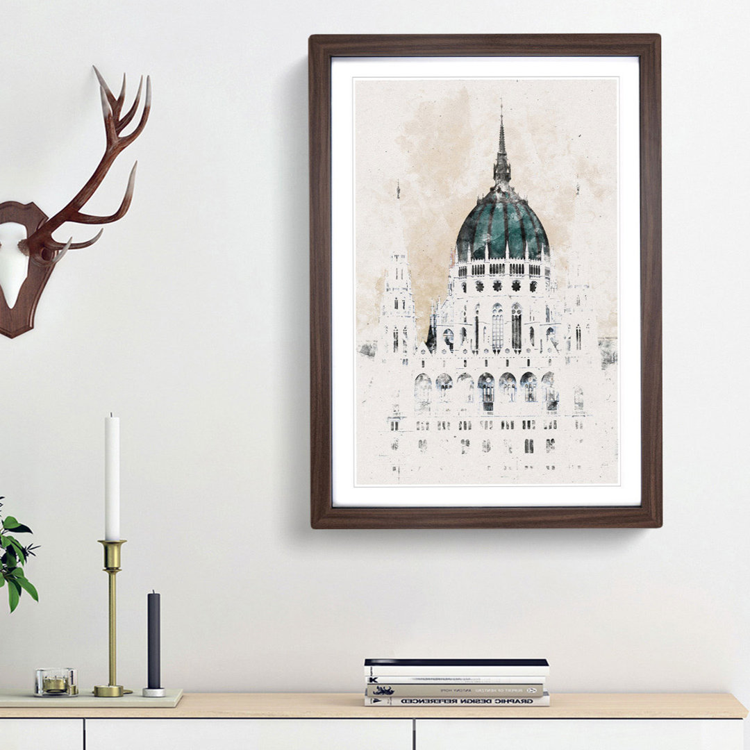 Parliament Building in Budapest - Picture Frame Painting Print