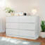 Commode 6 tiroirs l 47,2 po, plateau spacieux et poignées dissimulées blanches-1535384893