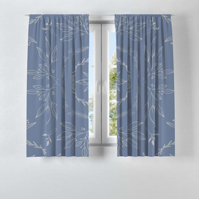 Panneau de rideau simple semi-transparent floral, L 20 po x L 61 po