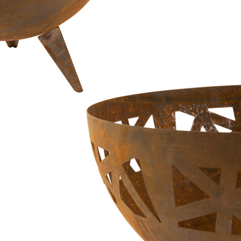 Tobago Round Steel Smokeless Fire Pit, Raw