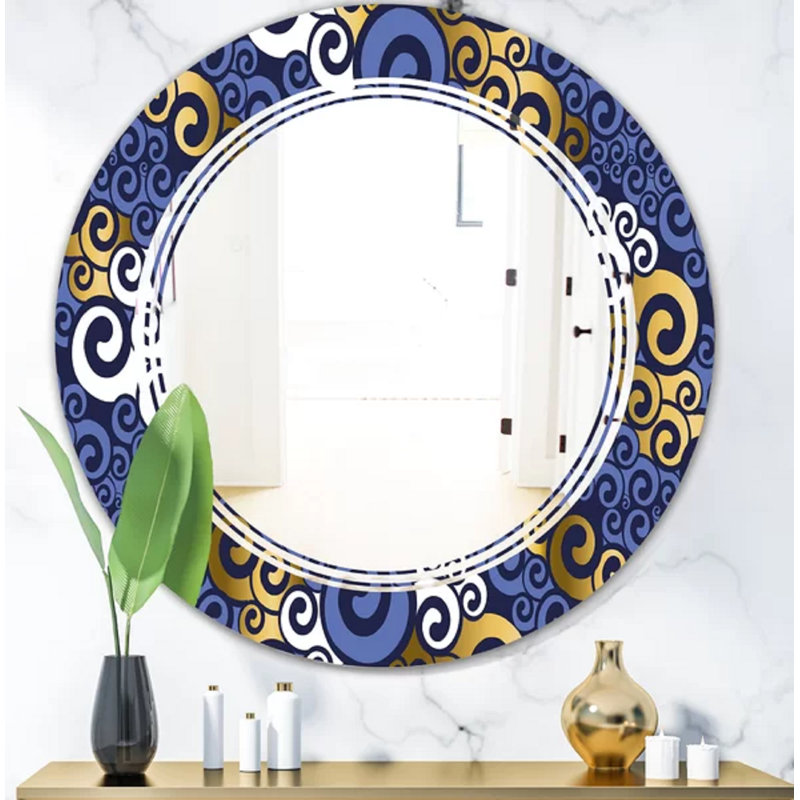 Miroir mural traditionnel triple C Luxury Waves III, 23,6 po x 23,6 po
