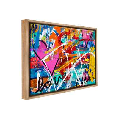 "Urban Heart Graffiti Collage" par Madeline Blake sur toile