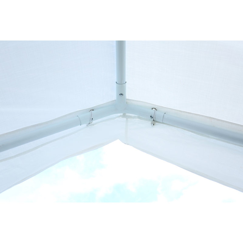 10'X20' Heavy Duty Canopy Garage With Side Walls - Triangular Support Beams, Grounding Rods, Waterproof & -