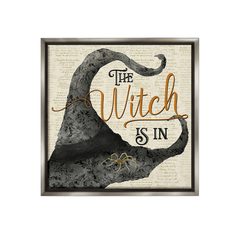 «Vintage Witch Hat Expression» par Deane Beesley sur toile, Cadre flottant gris lustré, H 25 po x l 25 po