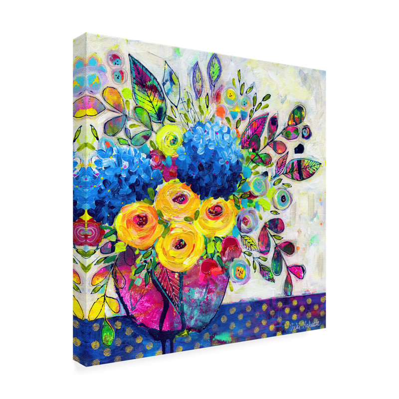 «Blue Hydrangeas» par Vicki McArdle, impression sur toile tendue, H 14 po x l 14 po x P 2 po