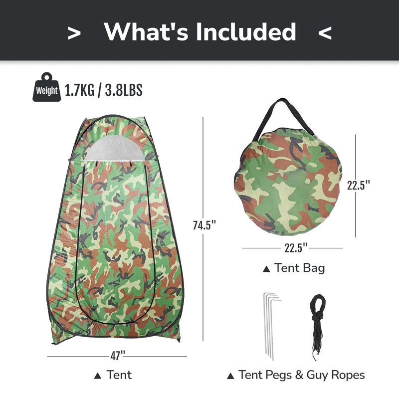 Tente de douche Pop Up, Camouflage