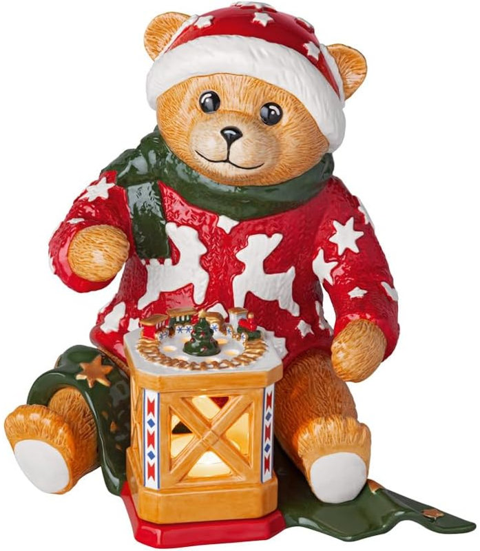 Villeroy & Boch Christmas Toys Memory Decorative Figure Teddy with Lantern