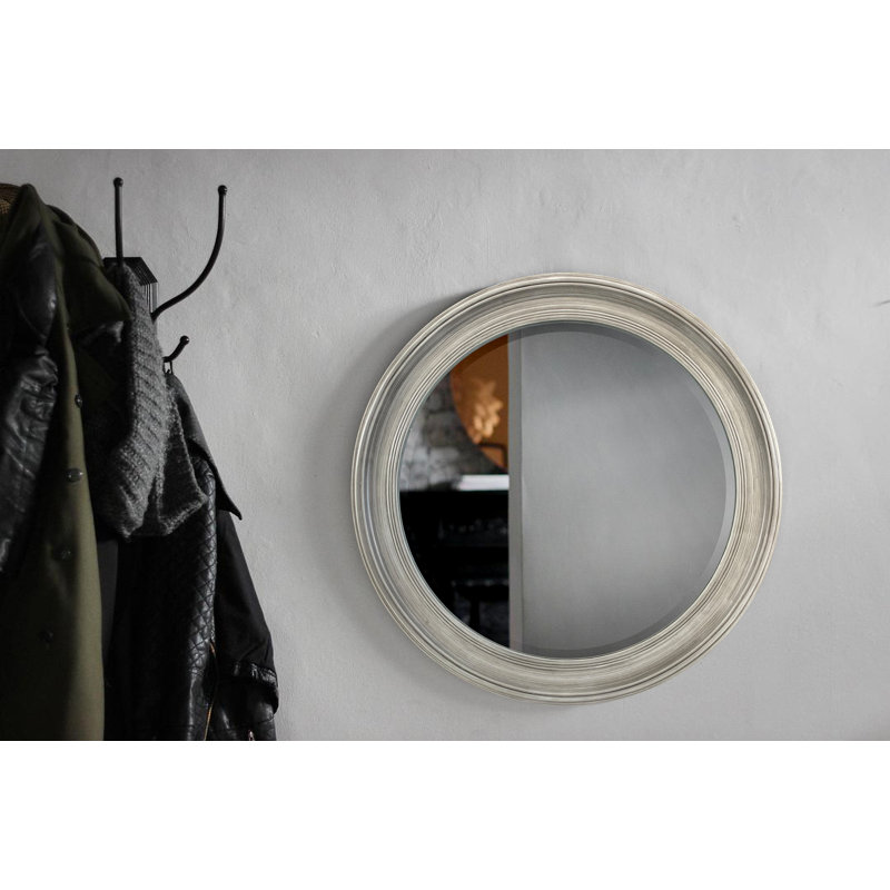 Miroir biseauté Allcecia, Gris bois