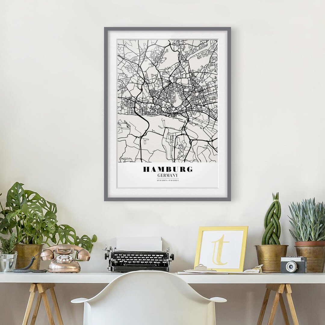 Gerahmtes Poster Classic Hamburg Street Map