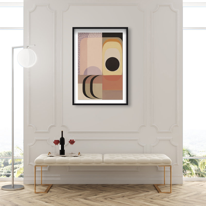 Moon Phase Deco Shadowbox Abstract Print by Oliver Gal, Black Frame, 10 x 15, 31.5"H x 46.5"W, Black Shadowbox