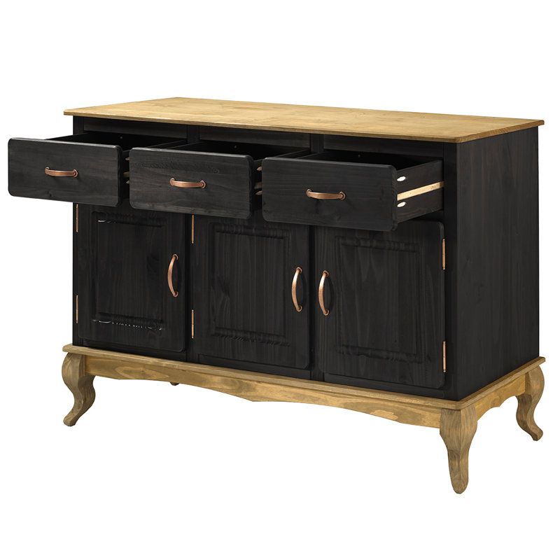 Wednesbury 57.28'' Solid Wood Sideboard, Black