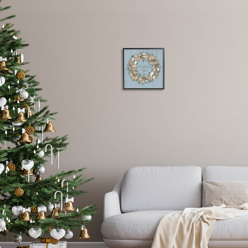 Noël au bord de la mer - 146, Giclée encadrée noir minuit, H 12 po x l 12 po x P 1,5 po