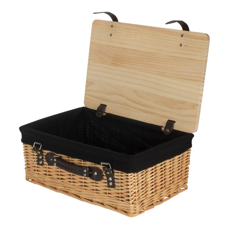 Fleur De Lis Living Wicker Decorative Basket, 15cm H x 36cm W x 25cm D