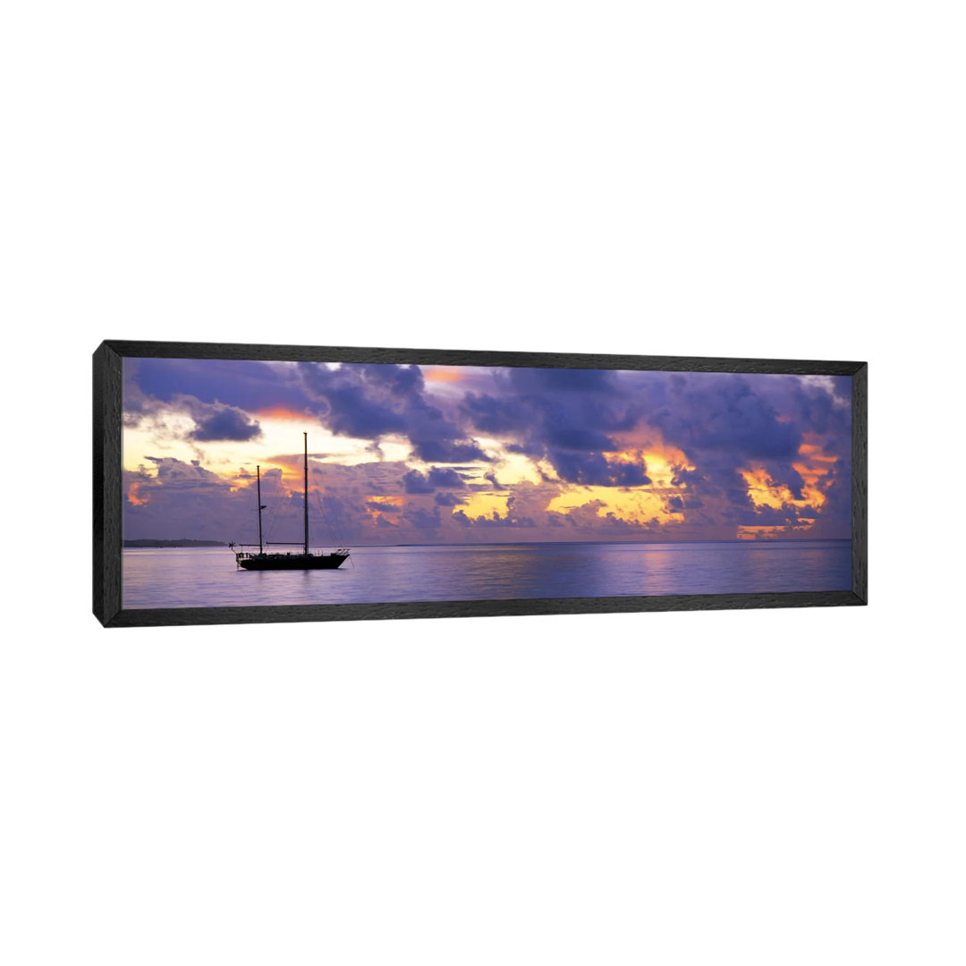 Sunset Moorea French Polynesia by Panoramic Images - Panoramic Gallery-Wrapped Canvas Giclée on Canvas