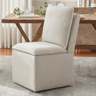 Upholstered Storage Side chairs With Casters