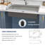 Évier de cuisine à montage sur plan 30 po x l 22 po encastré en acier inoxydable de calibre 16-70850970