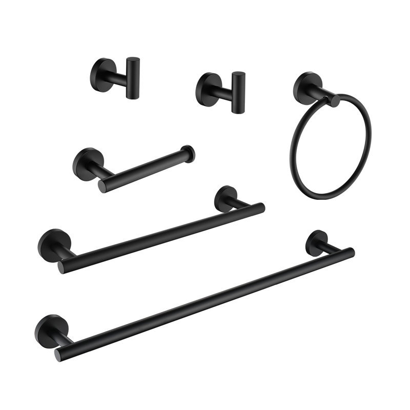 6 - Piece Bathroom Hardware Set, Matte Black