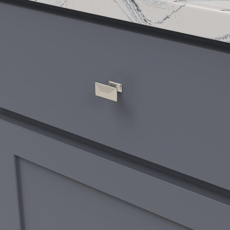 Poignée rectangulaire Bungalow Collection - 1-1 / 4 po x 11/16 po - nickel satiné - Quincaillerie transitionnelle et côtière pour tiroirs et armoires