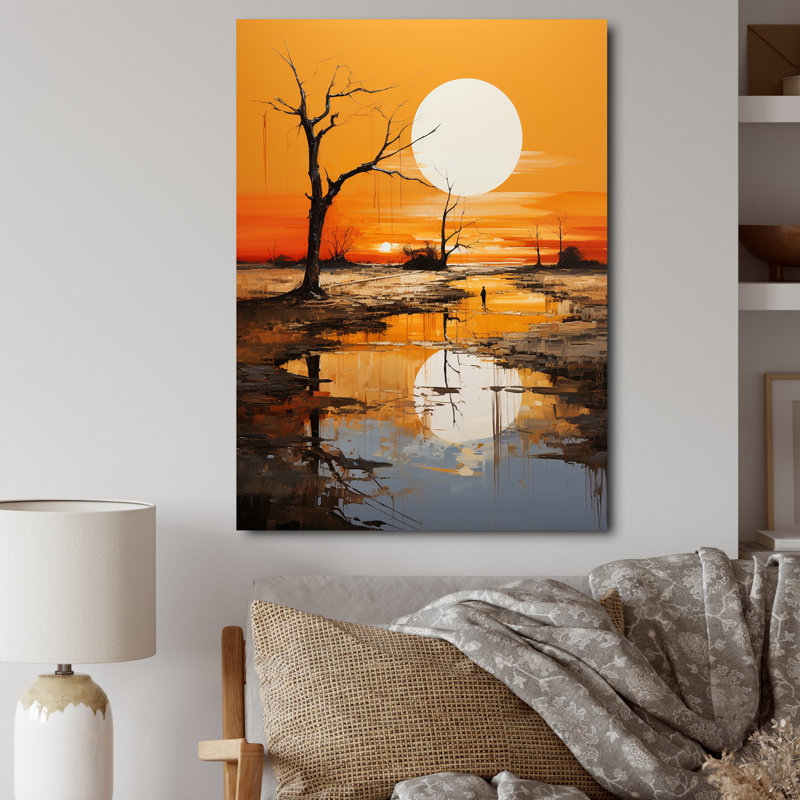 Jaune, bleu, prairies, or et ciel - impressions sur toile, H 20 po x l 12 po x P 1 po, Toile tendue