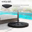 Base de parasol de patio ronde robuste de 4 pièces, capacité de 52 litres d'eau ou de sable de 112 lb, pour parasols en porte-à-faux, noir