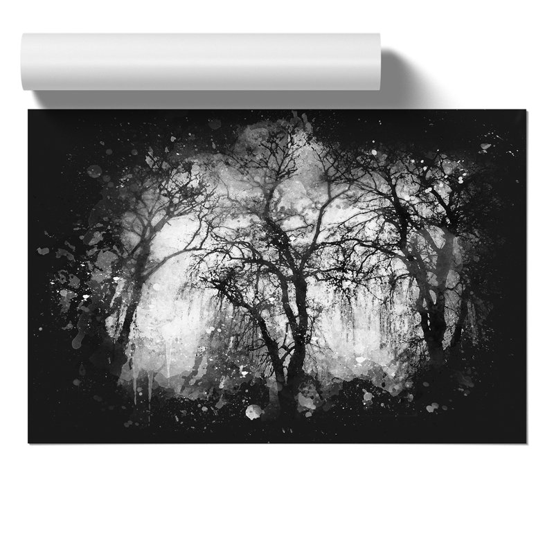 Three Trees at Winter - Unframed Painting, 30cm H x 42cm W x 0.1cm D