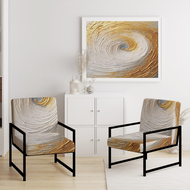 Fauteuil rembourré Gold, Noir, noir, noir, noir