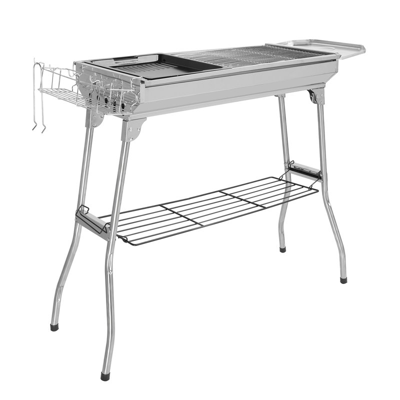 Barbecue au charbon portatif en acier inoxydable de 39 po Winado