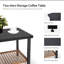 Ensemble bistro 3 pièces, meubles de patio d'extérieur avec coussins épais et table basse à 2 niveaux, pour jardin, balcon, cour