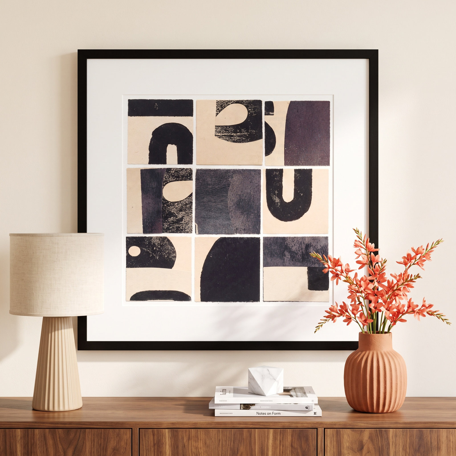 Lise "Curvy" Print by Driftway Studio, 30" H x 30" W x 1.25" D, Black