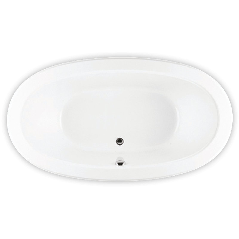 Balneo 72'' L Freestanding Soaking Bathtub, Back