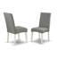 Cet ensemble de salle à manger 9 pièces comprend une table de cuisine rectangulaire avec rallonge papillon et 8 chaises Parsons en lin gris, blanc lin 42 po x 84 po-1905734171-1905734168-1969199444
