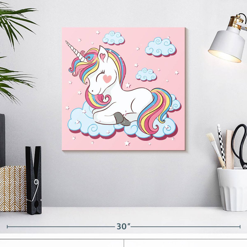 Ashelle, licorne colorée, H 16 po x l 16 po
