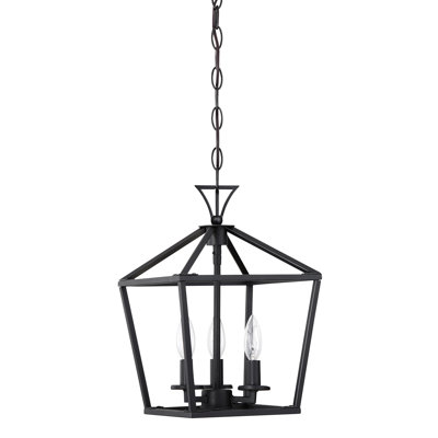 Hastings 3-Light Lantern Geometric Chandelier