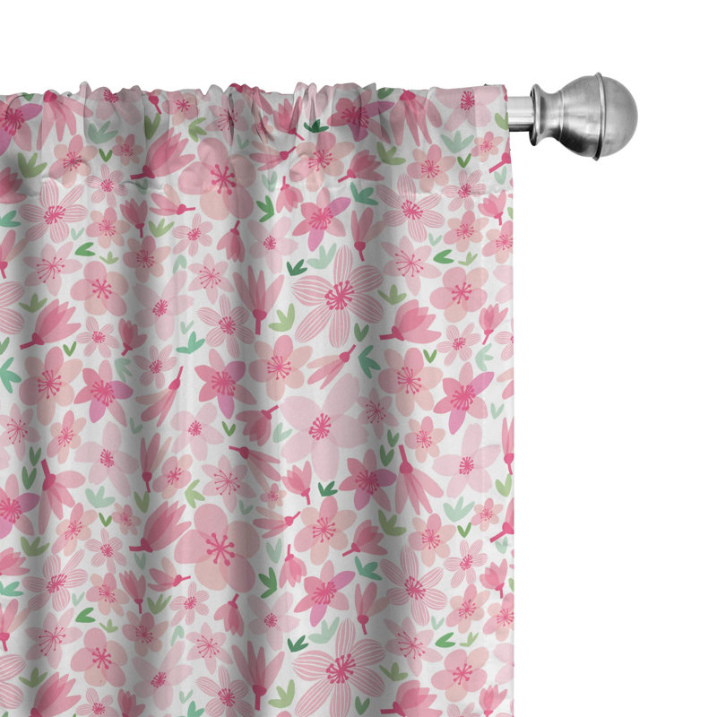 Panneau coulissant semi-diaphane avec passe-tringle Cherry Blossom, 28 po x 63 po
