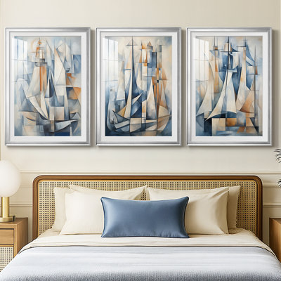 NAUTICAL Series CDXXIV  -Custom Framed  Premium Print W Matt - 3 Pieces