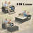Wicker Outdoor Daybed,3-in-1 Convertible Design Reclining Sofa,Rattan Daybed-120212836
