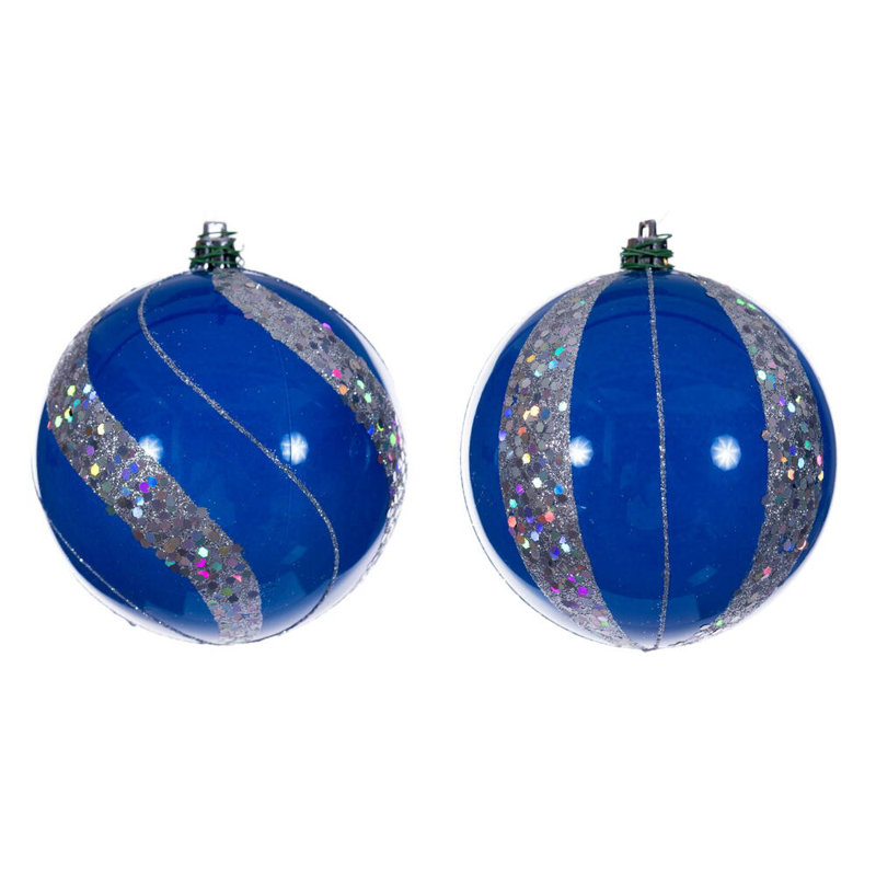 Assortiment d'ornement perle à paillettes Pearl, H 4 po x l 4 po x P 4 po, Perle argentée