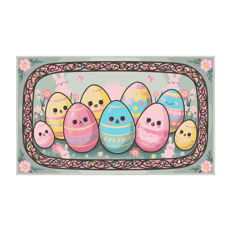 The Holiday Aisle® Easter Spring Holiday Rug, Rectangle 2' x 3'