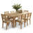 63"-95" Extendable Dining Table with 6 Solid Wood Faux Rattan Chairs