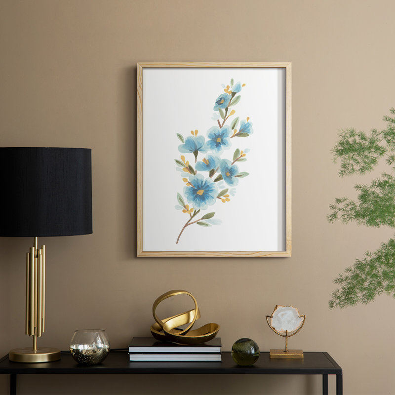 Wildflower Sprig II, reproduction encadrée - bois massif, H 30 po x l 24 po