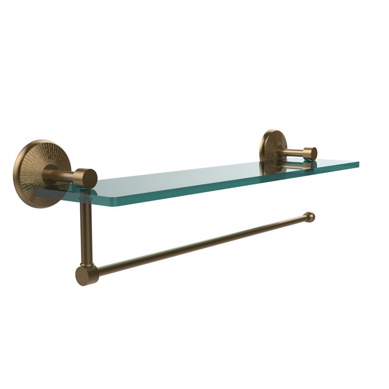 Marchmont Bracket Shelf with Towel Bar, Brushed Bronze,  5" H x 22" W x 5" D