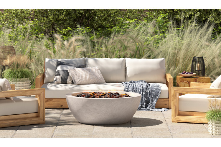fall patio ideas outdoor seating around fire pit