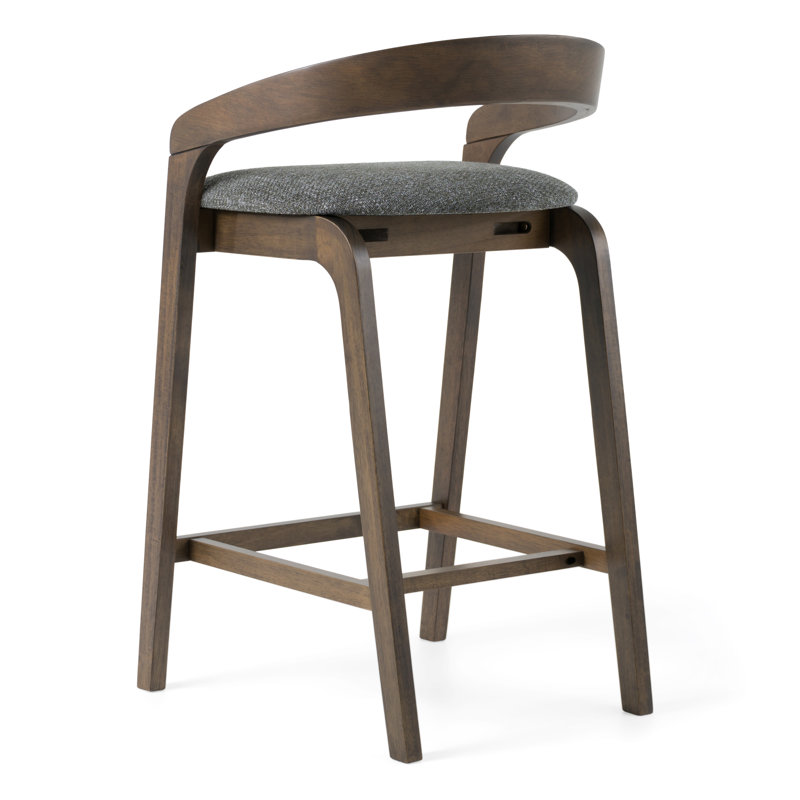 Piera Upholstered 27.36'' Counter Stool, Wenge