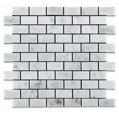 1" x 2" Marble Brick Joint Mosaic Wall & Floor Tile