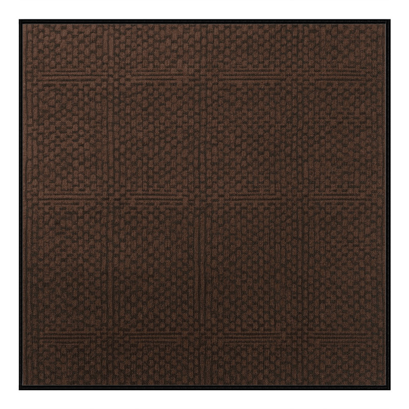 Machine Washable Trellis Brown Area Rug, Square 4'
