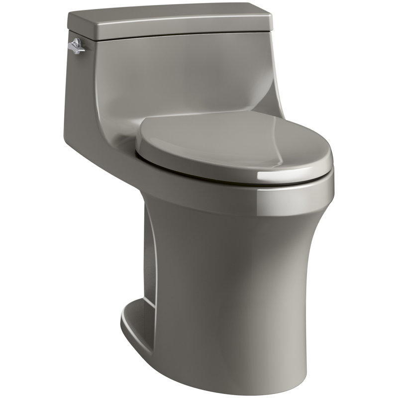 San Souci 1.28 GPF Elongated One-Piece toilet (Seat Included), Cashmere, Left-Hand